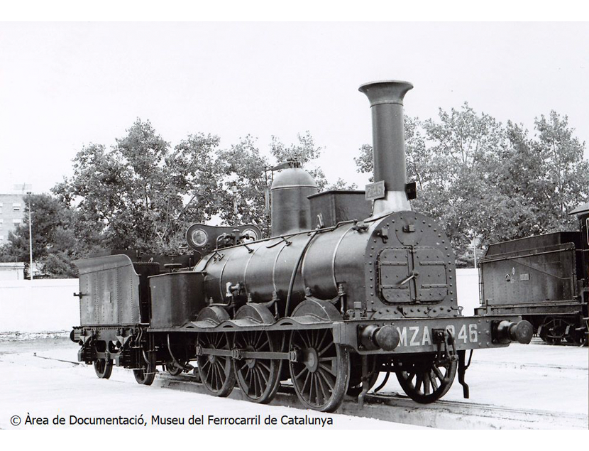 Locomotora de vapor 030-2013 Mamut en las instalaciones del museo de Vilanova