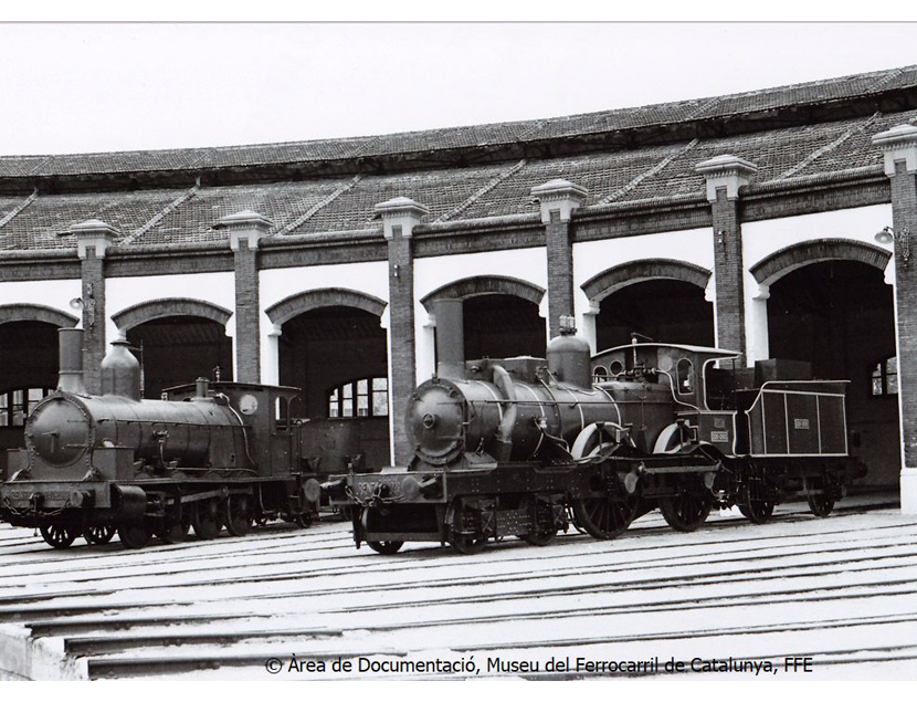Varias locomotoras en las instalaciones del museo de Vilanova