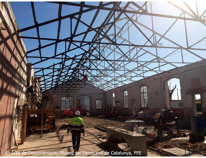 Museu del Ferrocarril de Catalunya entre los aos 2015 y 2018. Exterior e interior de los espacios del Museo, 2018