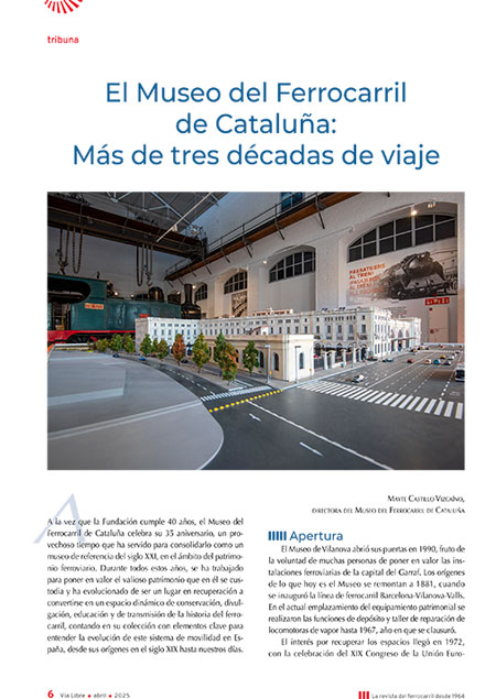 El Museo del Ferrocarril de Catalua: ms de tres dcadas de viaje, Revista Va libre, 2025. p.6-7, n 70