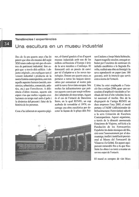 Una escultura en un museu industrial, 2007