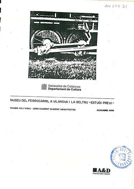 Museu del Ferrocarril de Vilanova i la Geltr, estudi previ, 1986