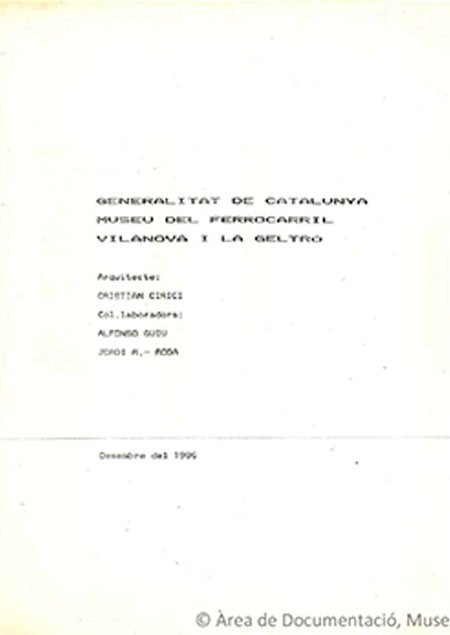 Generalitat de Catalunya, Museu del Ferrocarril Vilanova i la Geltr, 1986