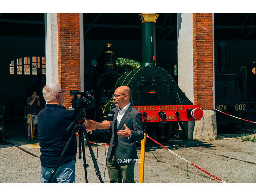 Presentaci�n tren del Centenario en el Museo del Ferrocarril de Catalu�a