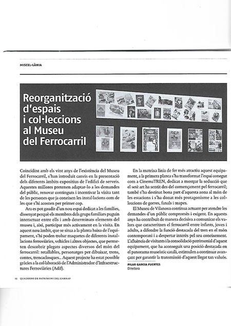Reorganitzaci d'espais i colleccions al Museu del Ferrocarril