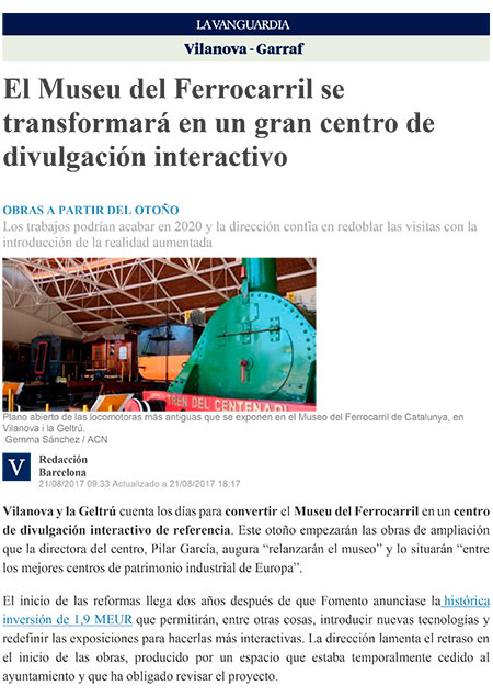 El Museu del Ferrocarril se transformar en un gran centro de divulgacin interactivo