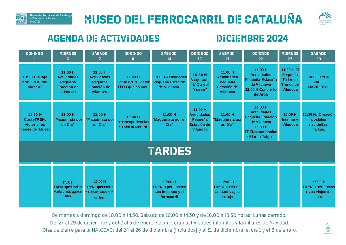 Agenda Actividades Diciembre