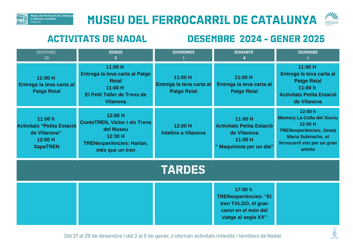 Agenda dActivitats Desembre